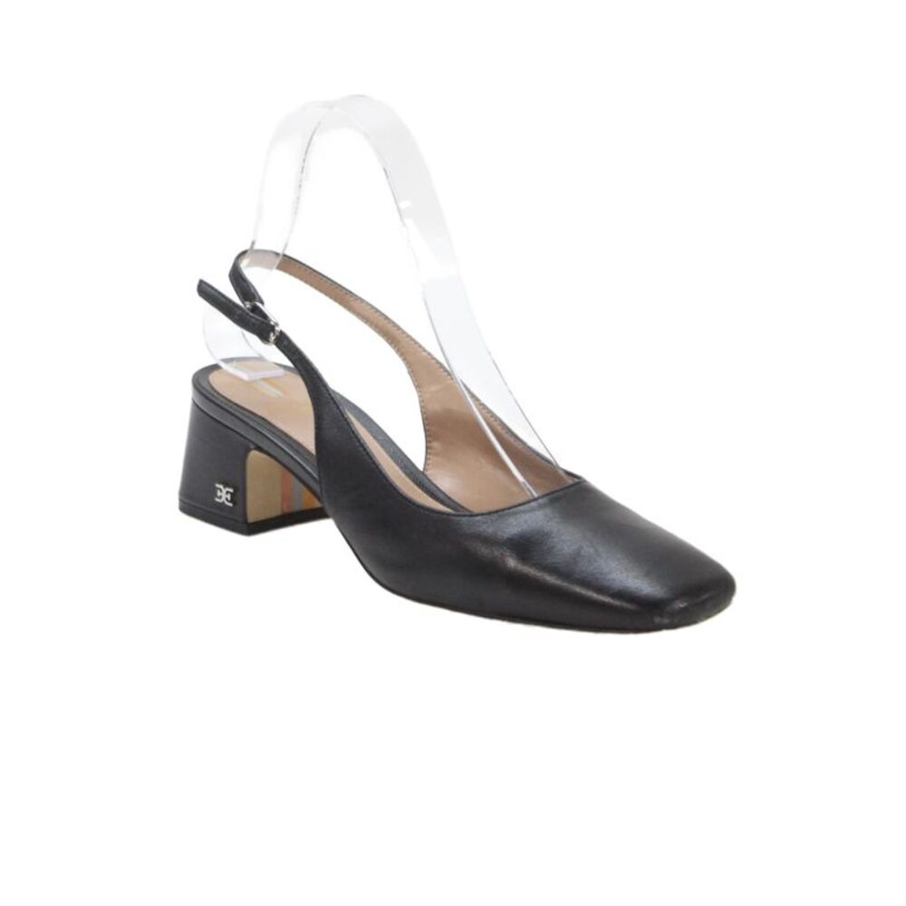 Sam Edelman Womens Leather Ankle Strap Block Heels Black Size 6